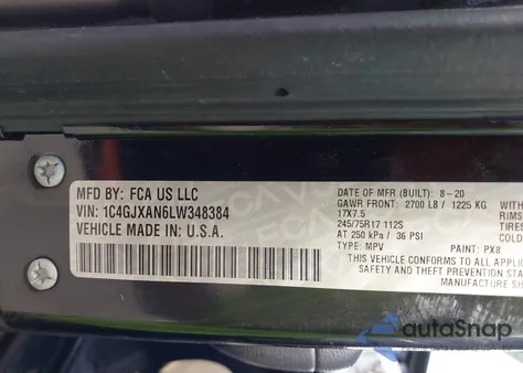 2020 Jeep Wrangler Sport S 4X4 из США, поврежденный, VIN 1C4GJXAN6LW348384